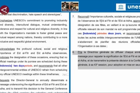 Hari Raya Idul Fitri dan Idul Adha resmi diakui oleh UNESCO