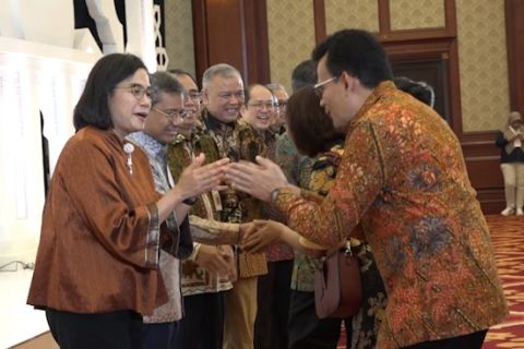 Momentum Sri Mulyani sapa pejabat dan karyawan di acara halal bihalal