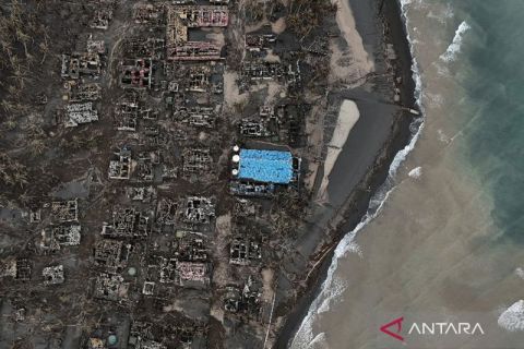 Penampakan desa yang paling parah terdampak erupsi Gunung Ruang