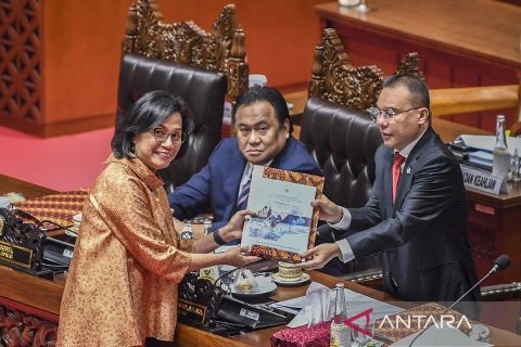 Menkeu Sri Mulyani  sampaikan pokok-pokok kebijakan fisikal RAPBN 2025 kepada DPR