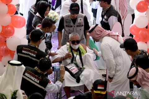 Jamaah calon haji Indonesia tiba di Makkah
