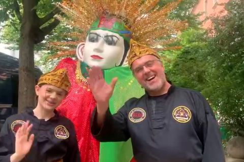 Ondel-ondel nampang di Fete de la Musique Berlin