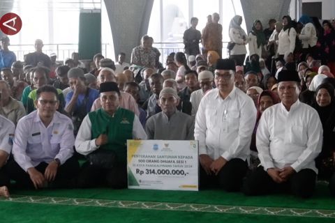 Baznas Pangkalpinang salurkan Rp314 juta santunan bagi 500 dhuafa