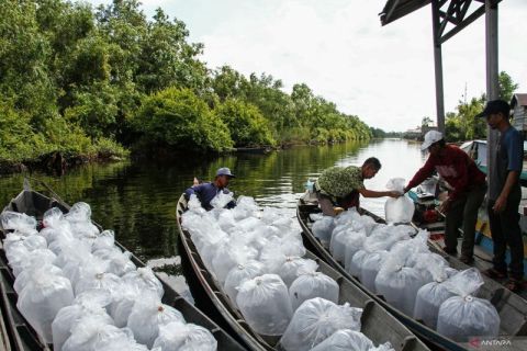 Pelepasan 100 ribu benih ikan betok di Danau Burung