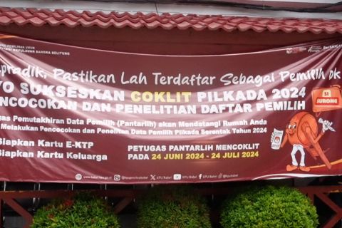 Empat kabupaten selesaikan tahapan, coklit Babel capai 98,9 persen