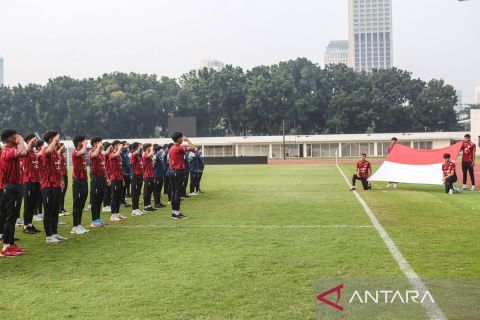 Timnas U-20 gelar upacara peringatan HUT Ke-79 RI di Stadion Madya