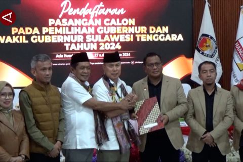 Satu dari empat paslon Cagub-Cawagub Sultra daftar ke KPU