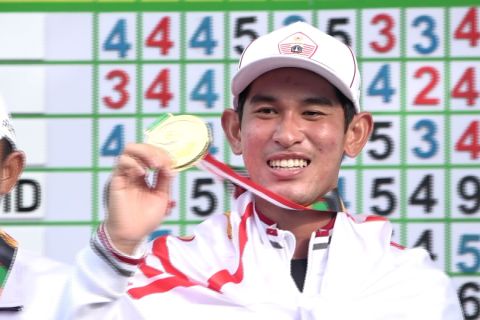 Raih emas, Hansel ungkap pelatih merupakan teman main golf sejak kecil
