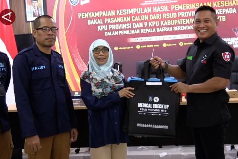 RSUD NTB nyatakan 33 bapaslon kepala daerah sehat dan bersih narkoba