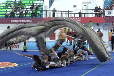 Tanpa kesalahan, Sumut raih emas perdana barongsai naga kecepatan