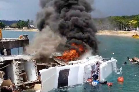 Kampanye di Pulau Taliabu, kapal cepat Cagub Malut alami kebakaran