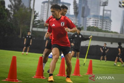 Latihan perdana Timnas Jepang jelang lawan Indonesia