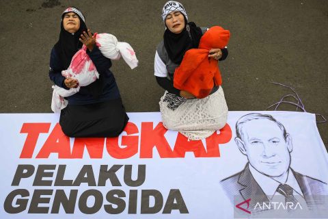 Aksi peduli Palestina tuntut penangkapan PM Israel Benjamin Netanyahu
