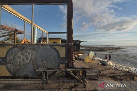 Tempat konservasi penyu di Bengkulu hancur dihantam gelombang tinggi