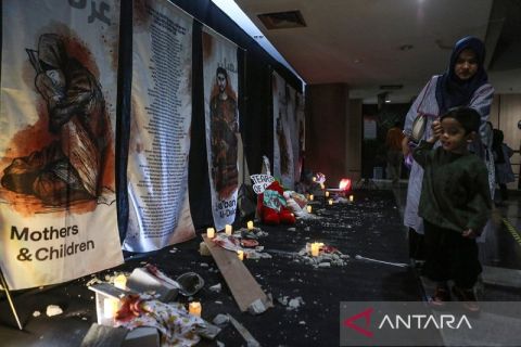 Instalasi seni dalam Palestine Festival