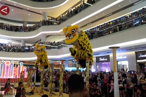 Barongsai pukau pengunjung di pusat perbelanjaan Batam