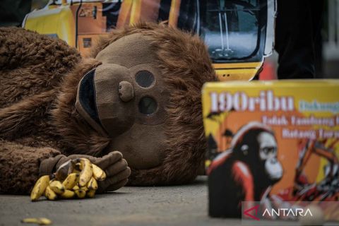 Aksi tolak tambang emas Martabe di Kementerian ESDM