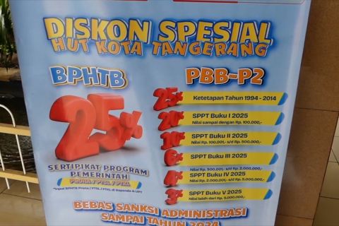 Pemkot Tangerang ajak warga manfaatkan diskon PBB P2 dan BPHTB