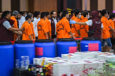 Bareskrim Polri ungkap peredaran narkoba 4 ton senilai Rp2,7 triliun