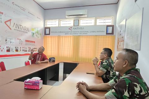 Kunjungan Kapendam XIV/Hasanuddin ke ANTARA Sulselbar