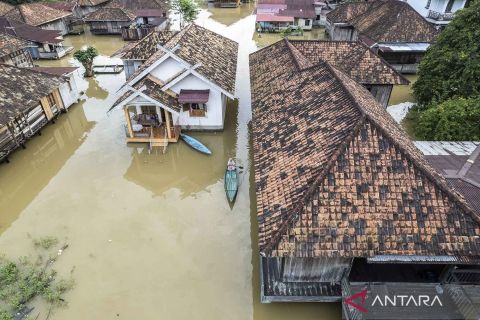 Banjir luapan Sungai Batanghari Jambi meluas di tujuh kecamatan