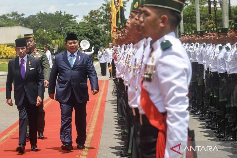 Penyambutan Presiden Prabowo Subianto di Kesultanan Brunei Darussal
