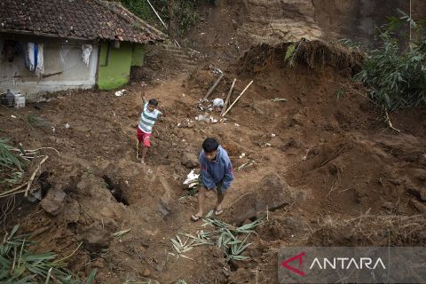 Tujuh rumah terdampak longsor di Lembang