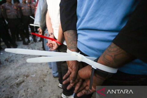 Polda Metro Jaya amankan belasan preman atas dugaan menguasai lahan BMKG di Tangerang Selatan