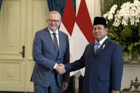 Presiden Prabowo sambut PM Australia di Istana Merdeka Jakarta