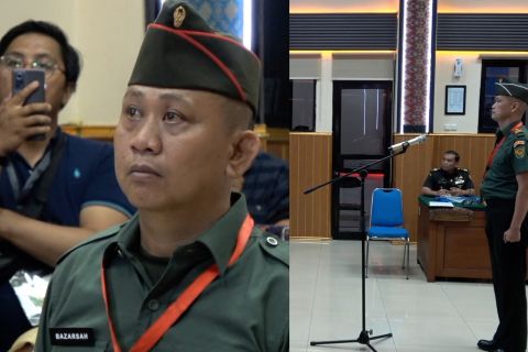 Pembacaan dakwaan buka sidang kasus judi oknum TNI-Polri