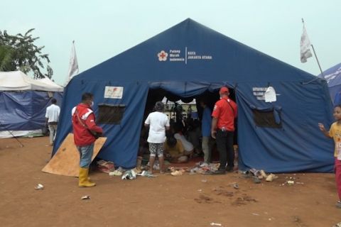 Begini kondisi pengungsian korban kebakaran Kapuk Muara Jakarta Utara