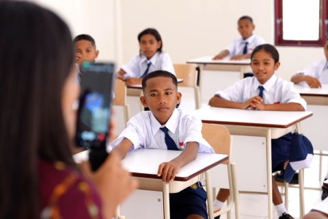 Mensos sapa siswa Sekolah Rakyat Kupang secara daring