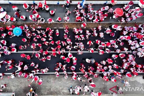 Apel Gerakan Pembagian Bendera Merah Putih peringati HUT RI yang ke-80 di Bone Bolango