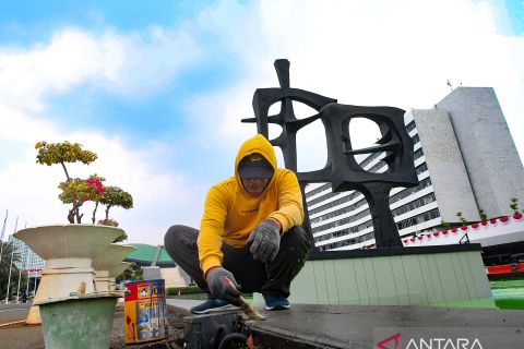 Komplek Parlemen Senayan dipercantik jelang Sidang Tahunan