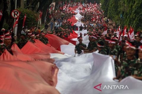 Begini meriahnya kirab merah putih menyambut HUT Ke-80 RI di Kabupaten Bogor