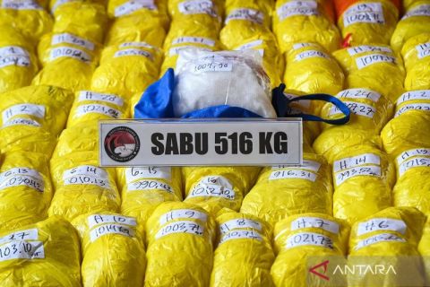 Polda Metro Jaya ungkap kasus narkotika sebanyak 516 kilogram sabu