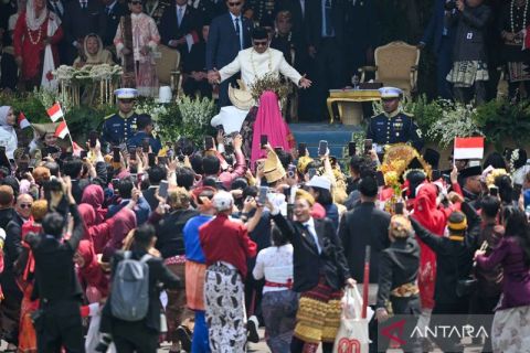 Kemeriahan pada peringatan Detik-detik Proklamasi di Istana Merdeka