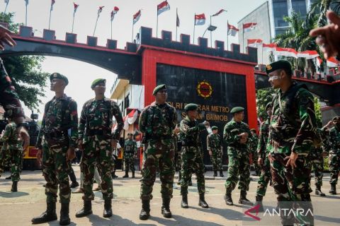 Mako Brimob Kwitang dijaga ketat TNI AL