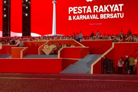 Presiden Prabowo hadiri Pesta Rakyat di Monas