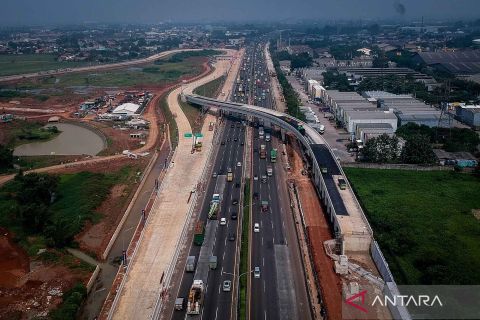 Atasi kemacetan, pembangunan akses tol KM 25 Jakarta-Merak telah capai 80 persen