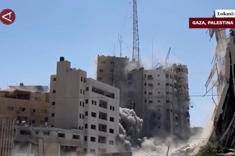 Israel hancurkan menara 15 lantai di Gaza, warga dicekam ketakutan