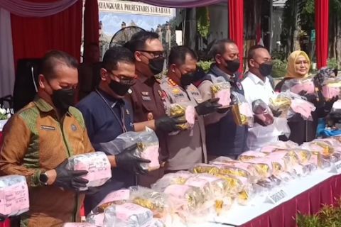 Polrestabes Surabaya gagalkan peredaran 84,7 kilogram sabu-sabu