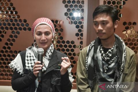 Konferensi pers aktivis Global Sumud Flotilla