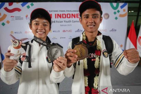 Penyambutan atlet pencak silat peraih medali dalam ajang AYG Bahrain 2025