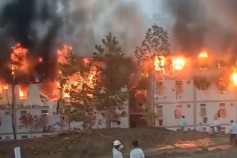 Kebakaran di IKN, api berkobar di unit hunian pekerja konstruksi