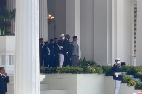 Presiden Prabowo sambut Presiden Afrika Selatan di Istana Merdeka