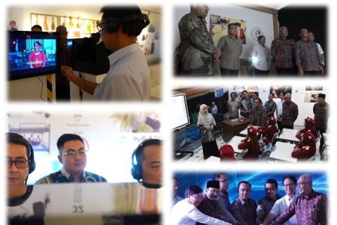 Momen menteri nikmati pameran ANTARA satu tahun pemerintahan Prabowo