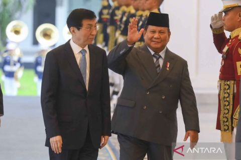 Presiden Prabowo Subianto terima kunjungan Ketua MPR China di Istana Merdeka