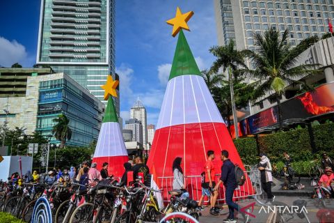 Dekorasi Natal di Bundaran HI Jakarta