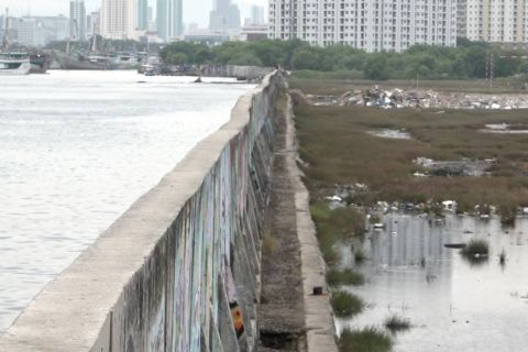 Gubernur Pramono tinjau tanggul laut Penjaringan yang alami kebocoran